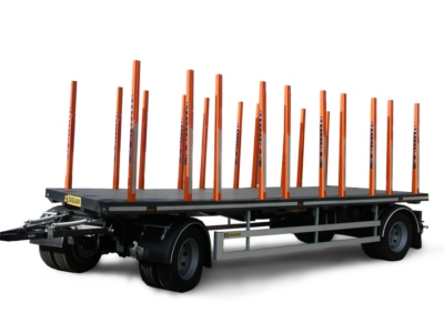 2-Axle Trailer with a Floor, Removable Stakes