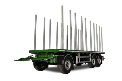 3-Axle Trailer with a Floor, Removable Stakes