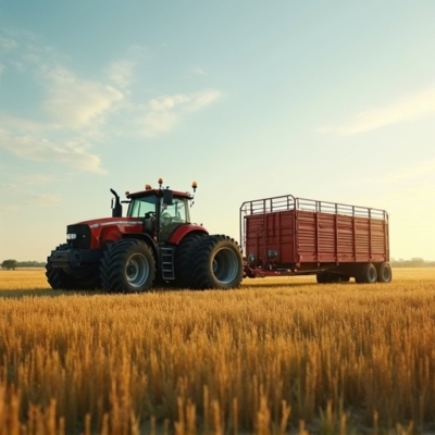 traktor z przyczepa tandem