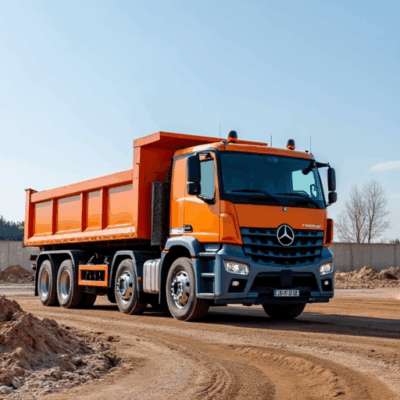 Naczepa wywrotka doczepiona do auta