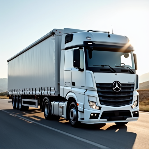 naczepa firanka podczepiona do tira